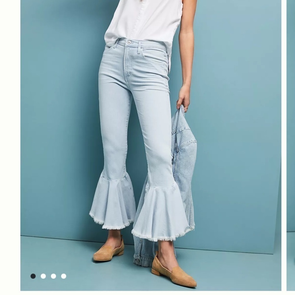 Citizens of Humanity Drew Flounce High-Rise Cropped Flare Jeans 25